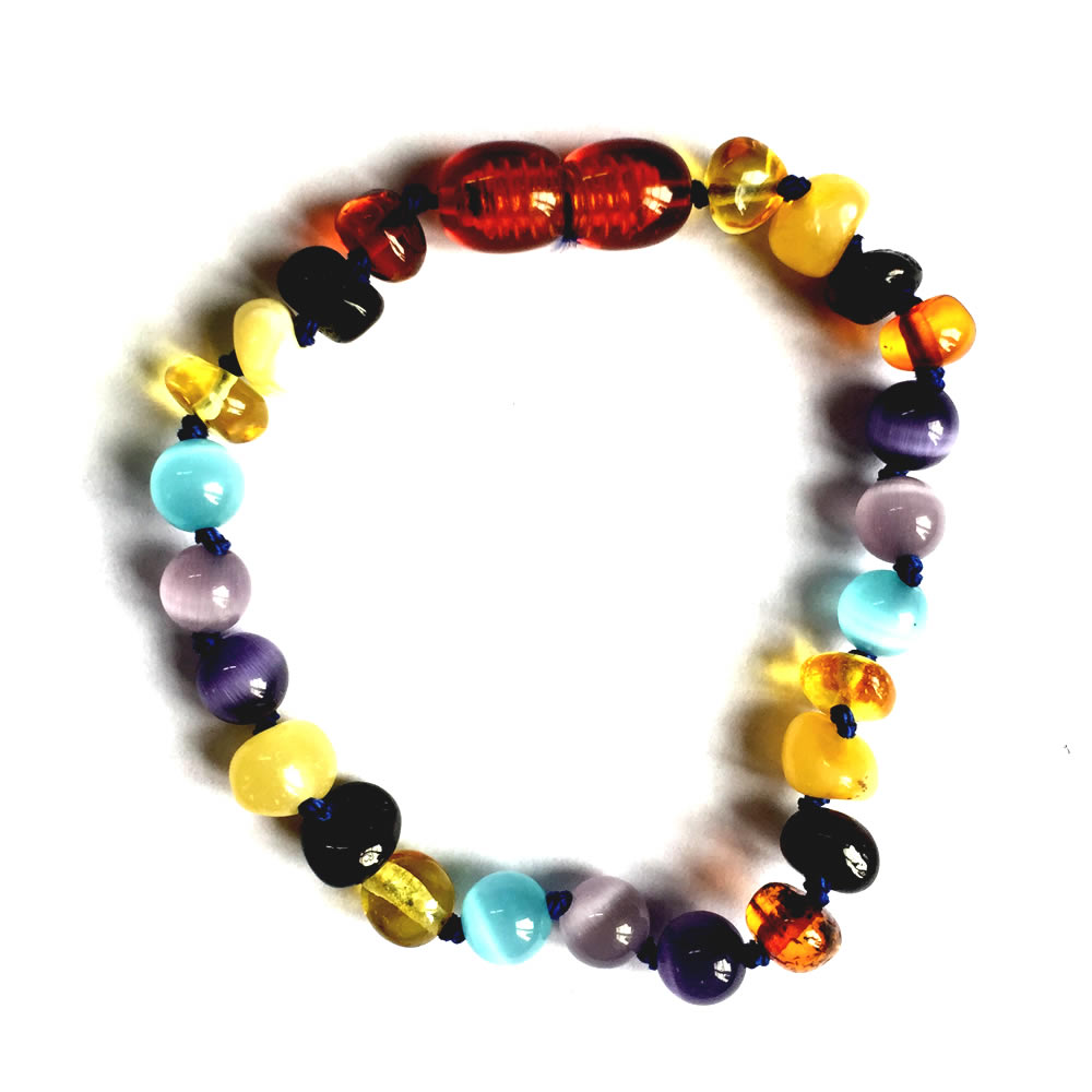 Amber and Cats Eye Mix Anklet / Bracelet